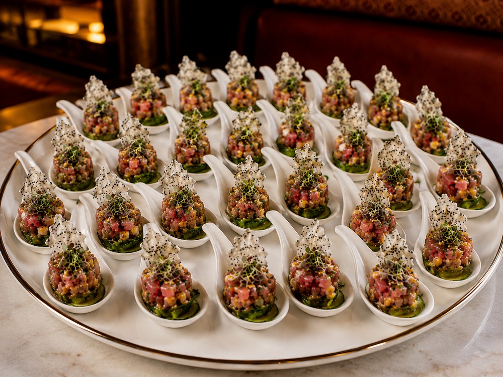 Passed hors d'oeuvres for a holiday party reception at Greys Passed hors d'oeuvres for a holiday party reception at Greystone in San Diego